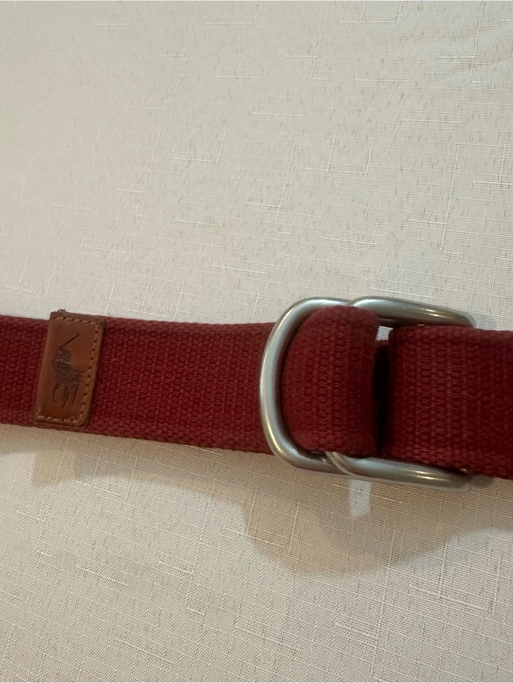 Polo Ralph Lauren Red Web D-Ring Belt One Size